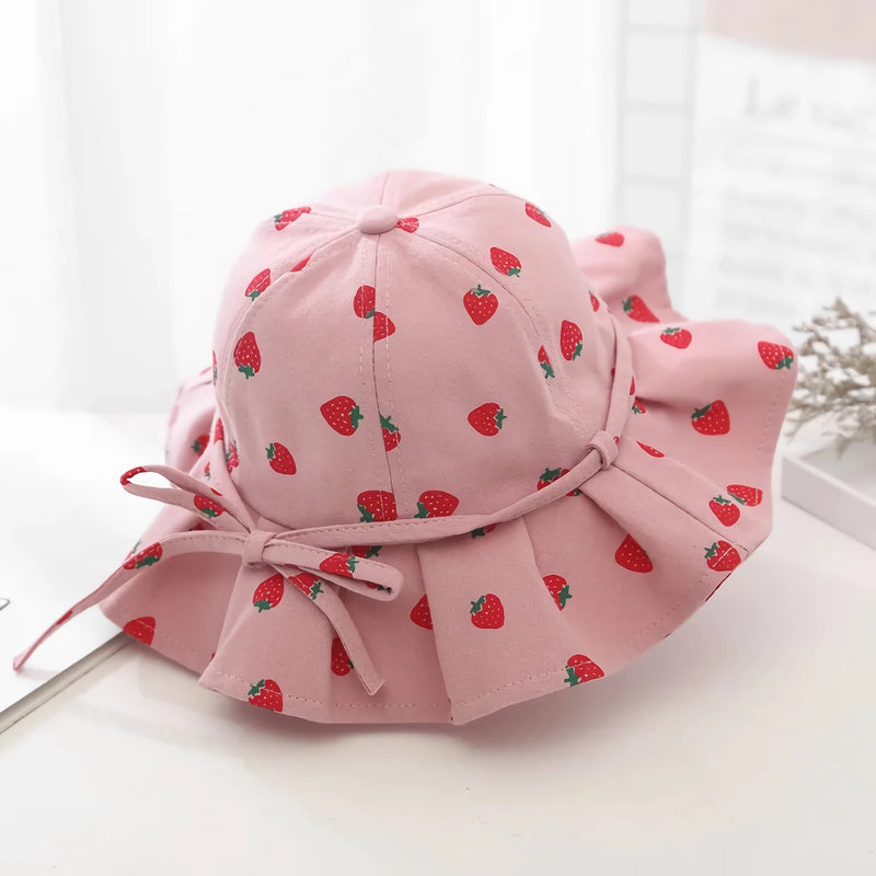 Cute cotton sun bucket hat for kids, view 3 - MRSLM