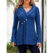 women's v-neck button knit sweater, view 3 - MRSLM