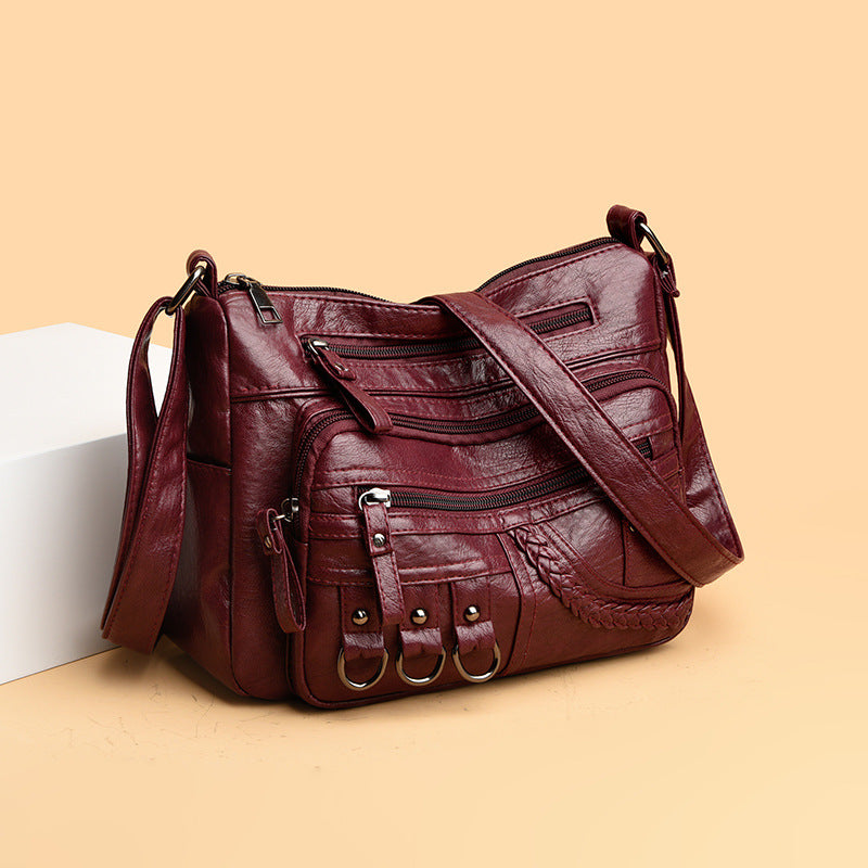 Women's soft PU leather multi-pocket crossbody bag, view 6 - MRSLM