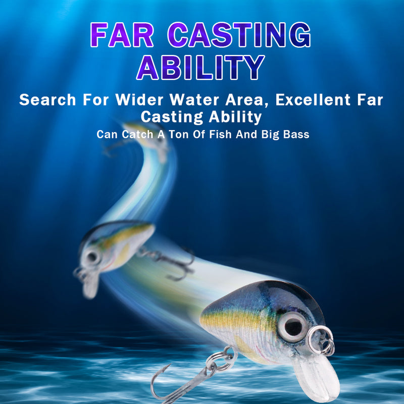 5pcs mini bass fishing lure set, view 7 - MRSLM