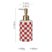 plaid ceramic bathroom dispenser, view 5 - MRSLM