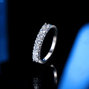 S925 silver half circle seven stone couple ring, view 5 - MRSLM