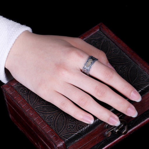sterling silver heart sutra ring - MRSLM