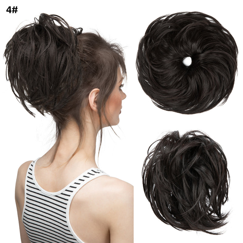 fluffy curly hair bun chignon, view 7 - MRSLM