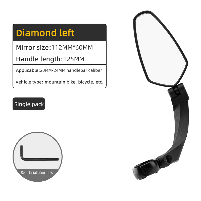 adjustable bicycle rear view mirror, view 2 - MRSLM