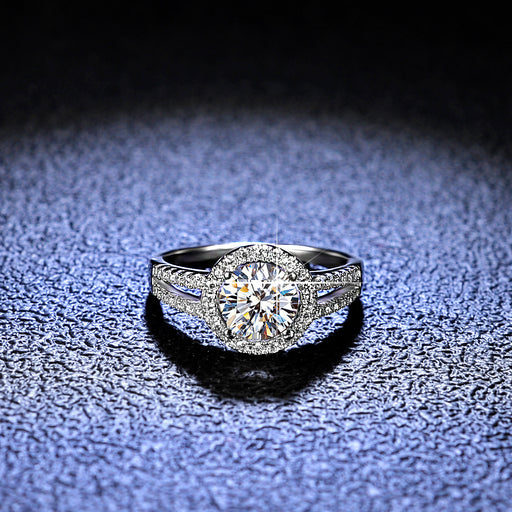 crown moissanite silver ring - MRSLM