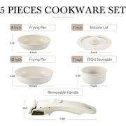 non-stick removable handle pot set, view 12 - MRSLM