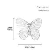 vintage butterfly stainless steel ring, view 3 - MRSLM