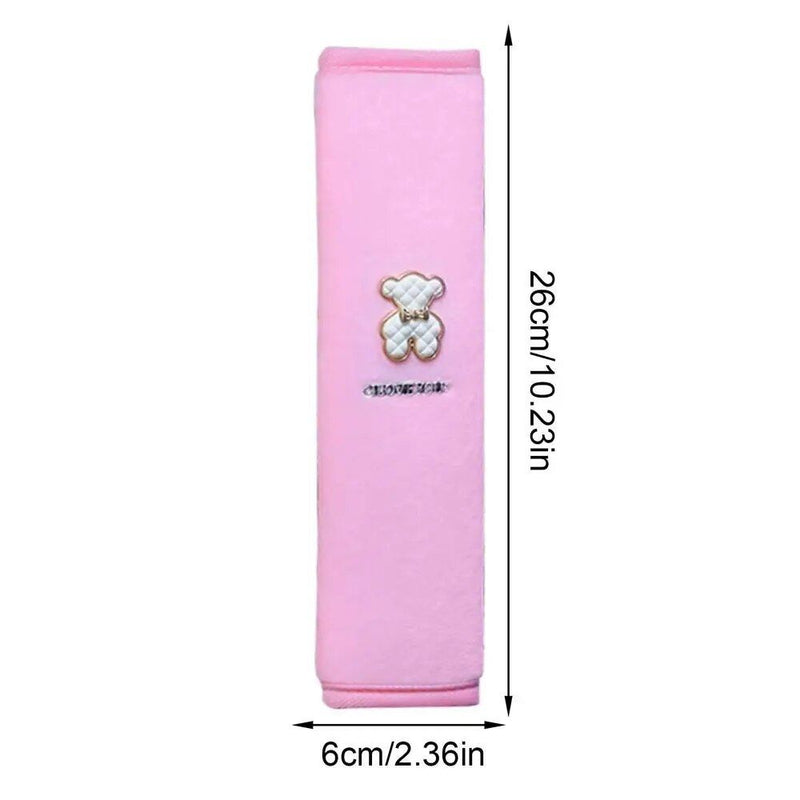 plush cartoon bear seat belt pad, view 2 - MRSLM