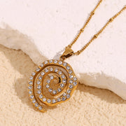 spiral pendant necklace, view 8 - MRSLM