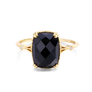 retro rectangular black agate 925 silver ring, view 2 - MRSLM
