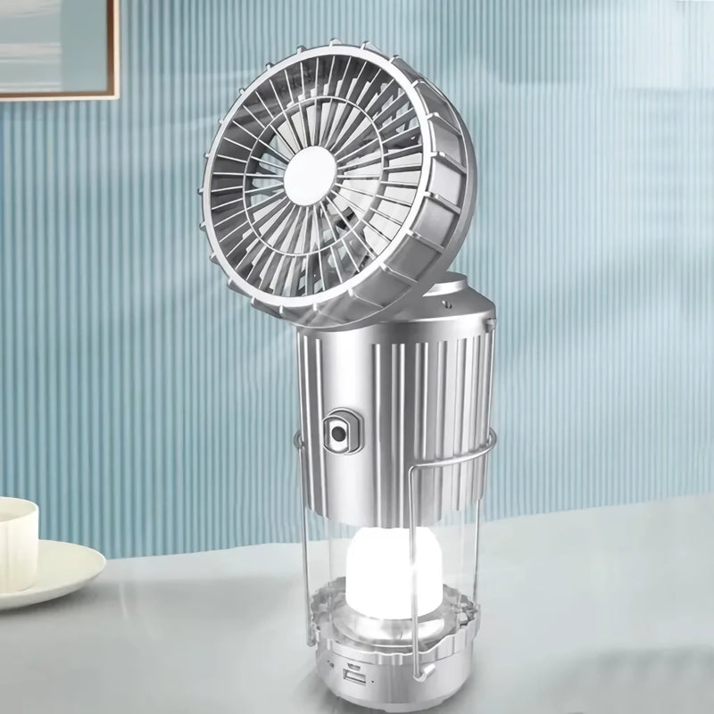 solar rechargeable camping light and fan, view 3 - MRSLM