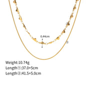 double layer heart necklace, view 8 - MRSLM