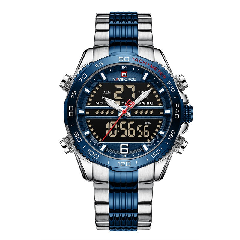 men's multifunction stainless steel watch, view 2 - MRSLM