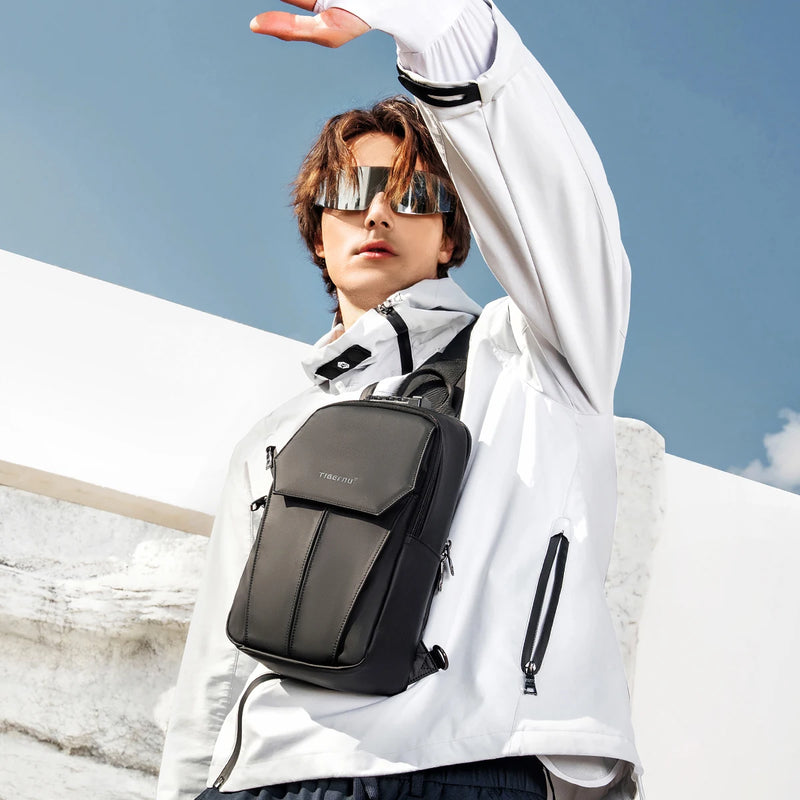men's waterproof crossbody sling bag, view 4 - MRSLM