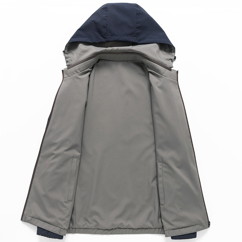 Men's hooded zipper coat, view 3 - MRSLM