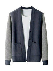 contrast sleeve cardigan sweater, view 6 - MRSLM