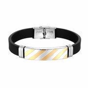 geometric stripe cuff bracelet, view 3 - MRSLM