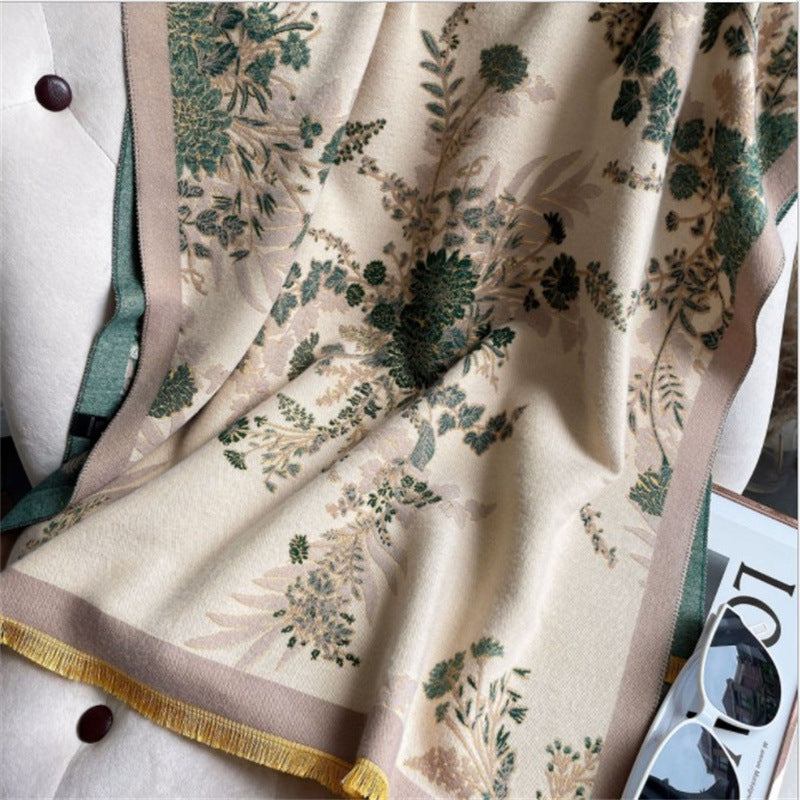 Thickened floral shawl scarf, view 7 - MRSLM