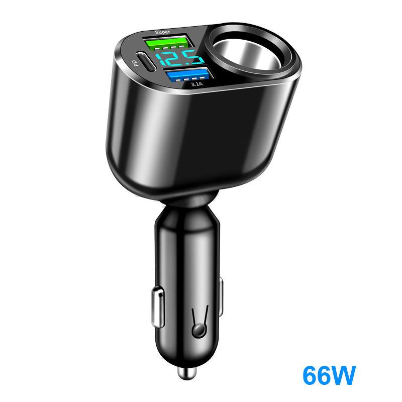 66W QC3.0 dual USB car charger LED display, view 4 - MRSLM
