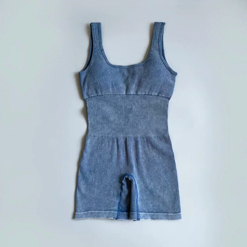 yoga ribbed tank top jumpsuit, view 6 - MRSLM