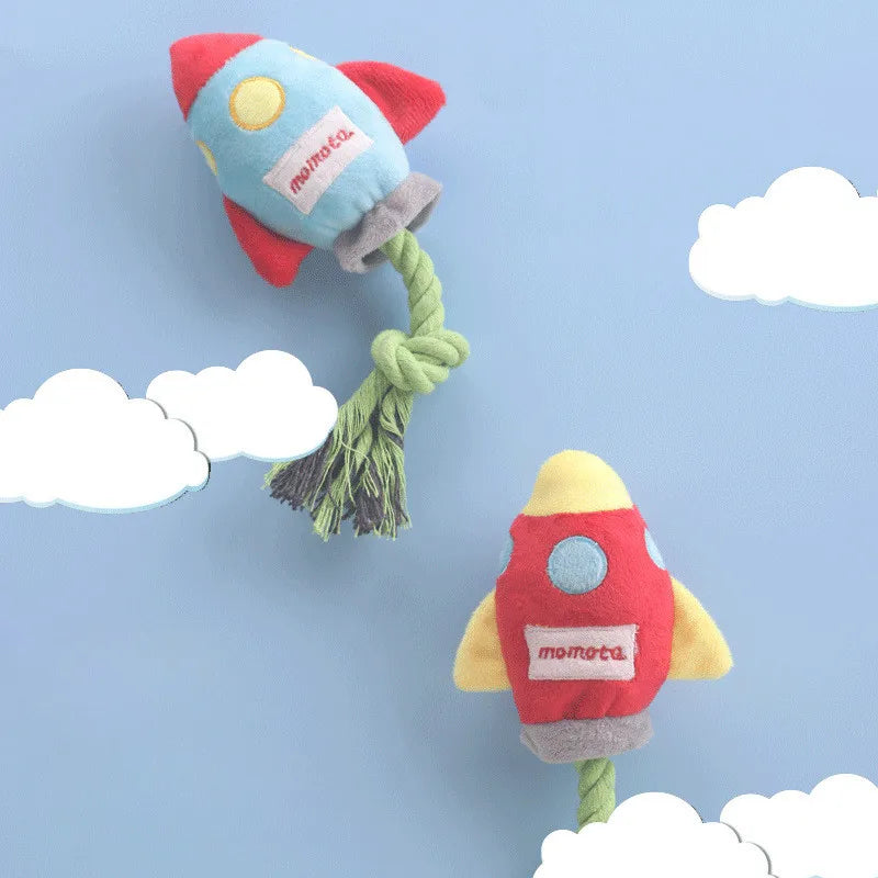 rocket plush dog chew toy, view 7 - MRSLM