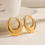 u-shaped stainless steel hoop earrings, view 8 - MRSLM