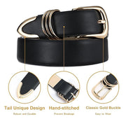 women's golden needle buckle belt, view 4 - MRSLM
