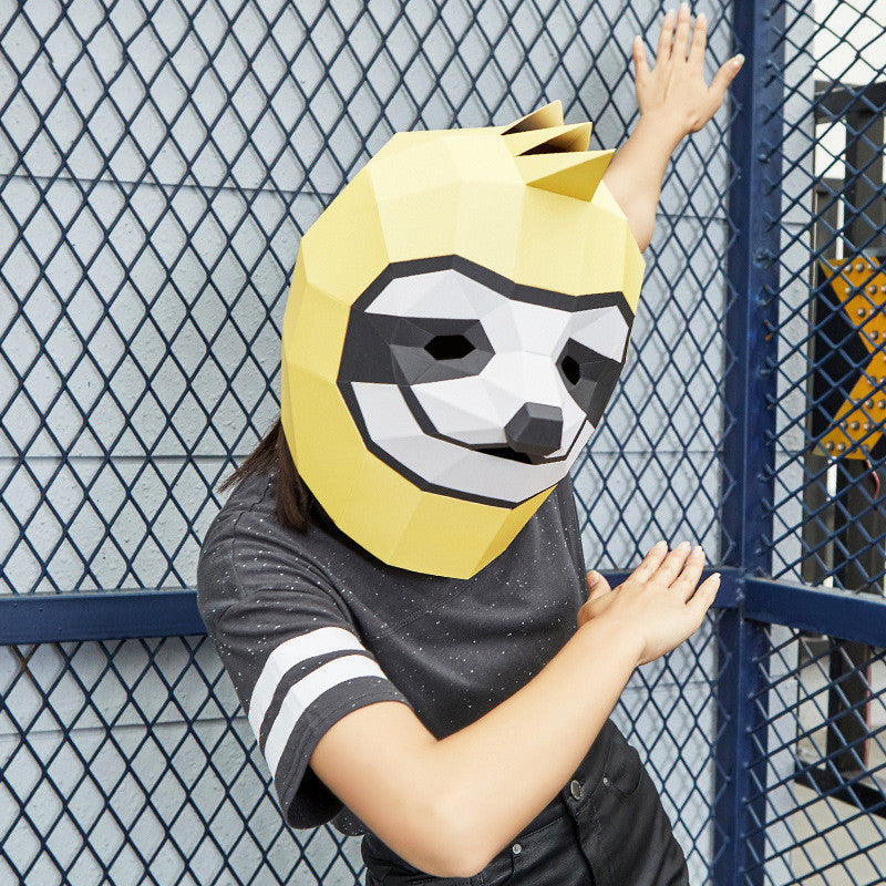 sloth cardboard party mask, view 4 - MRSLM