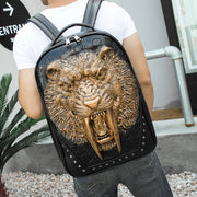 embossed 3d tiger head backpack - MRSLM