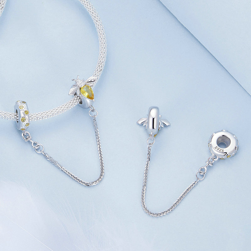 s925 silver bee safety chain, view 5 - MRSLM
