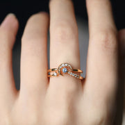 s925 silver star and moon ring, view 2 - MRSLM