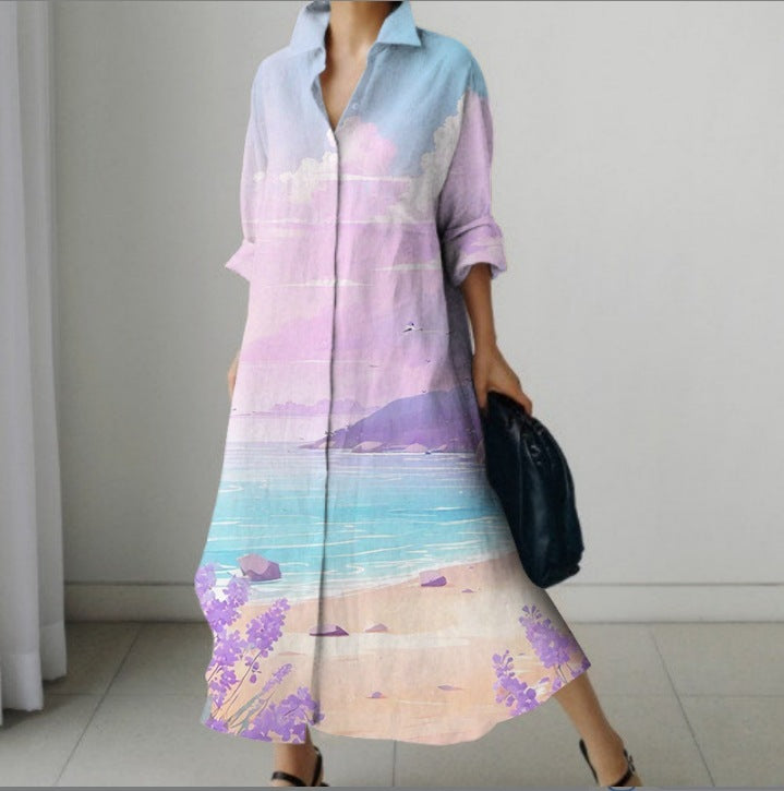women's loose printed dress, view 14 - MRSLM
