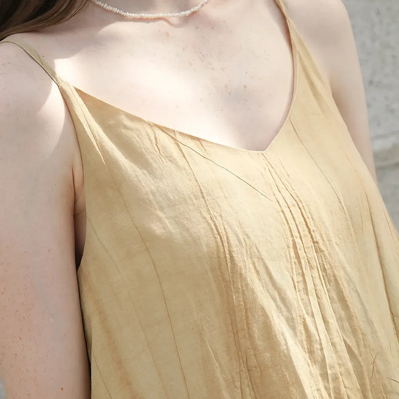 v-neck linen sundress, view 5 - MRSLM