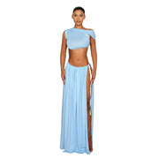 sleeveless cropped lace-up dress, view 10 - MRSLM