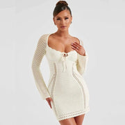 knitting slim bodycon dress, view 7 - MRSLM
