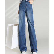women's high waist wide leg denim pants, view 2 - MRSLM