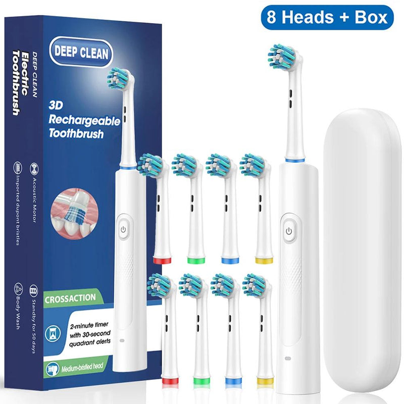 rechargeable rotating electric toothbrush, view 2 - MRSLM