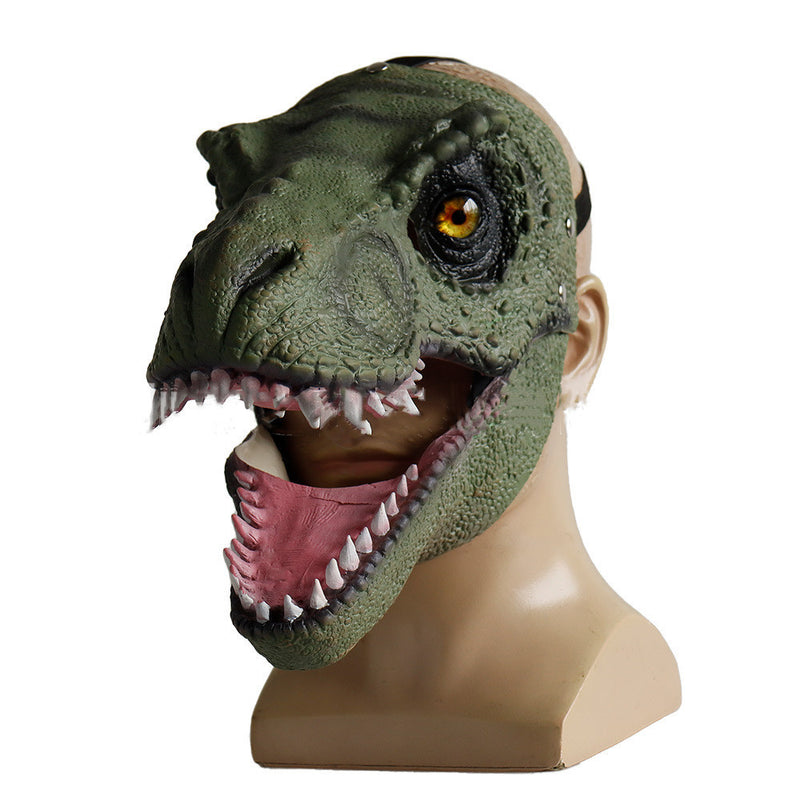 Dinosaur moving mouth latex mask, view 5 - MRSLM