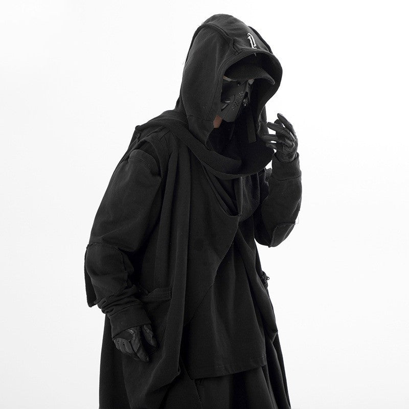 men's loose hooded work top, view 3 - MRSLM