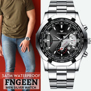 classic silver men's quartz watch, view 9 - MRSLM