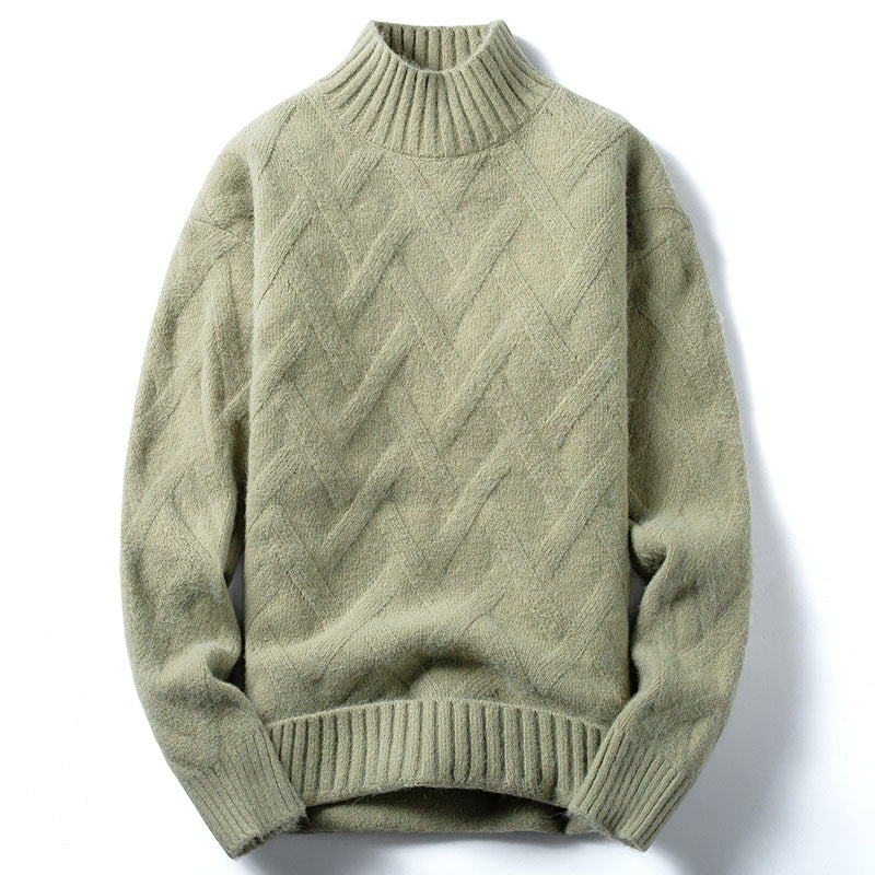 Men's mock neck knit sweater, view 3 - MRSLM