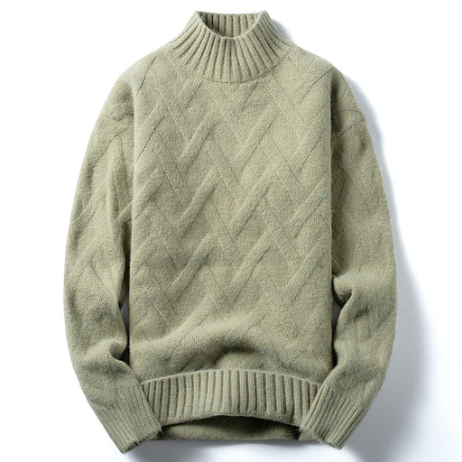 Men's mock neck knit sweater, view 3 - MRSLM