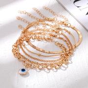 blue evil eye anklet bracelet, view 4 - MRSLM