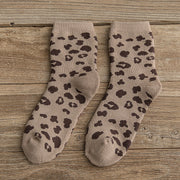leopard print cotton terry tube socks, view 5 - MRSLM