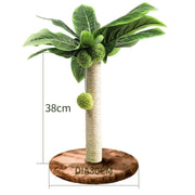 green leafy cat scratching post, view 3 - MRSLM