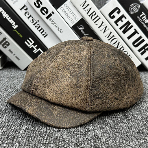 Brown cowhide painter cap - MRSLM