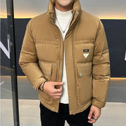 men's stand collar down jacket, view 3 - MRSLM