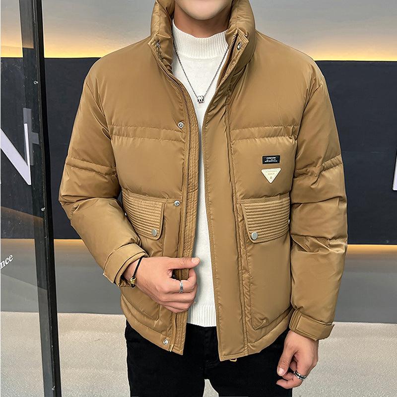 men's stand collar down jacket, view 3 - MRSLM