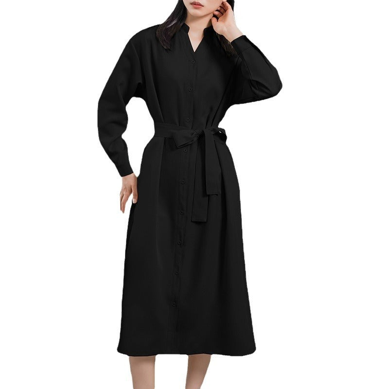 women's long sleeve loose dress, view 5 - MRSLM